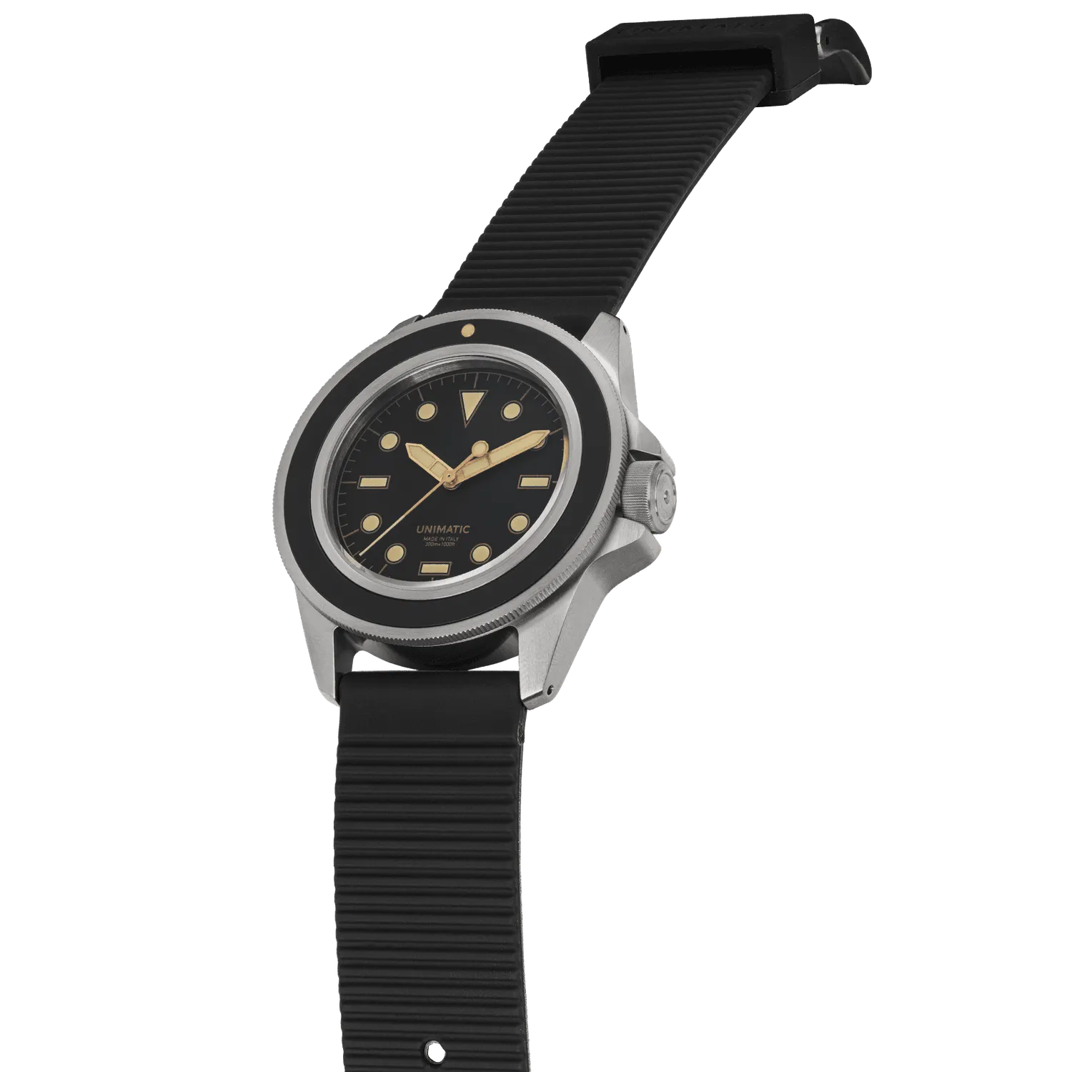 Unimatic Modello Uno U1S-8B duikhorloge zwart slim automaat