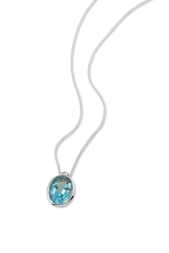 Juwelier Ripassa zilveren collier met topaas hanger