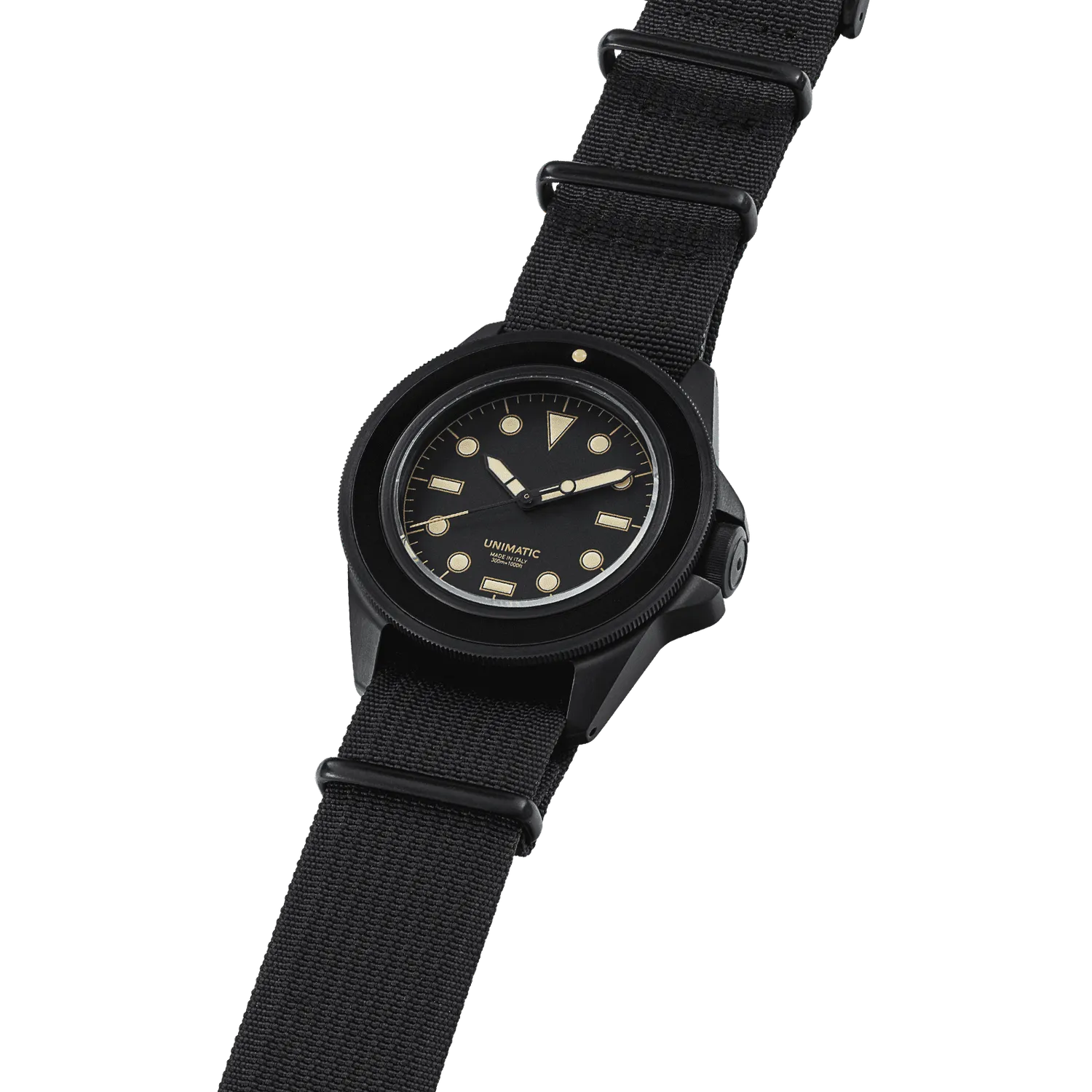 Unimatic Modello Uno U1S-8BB horloge zwart DLC 300M