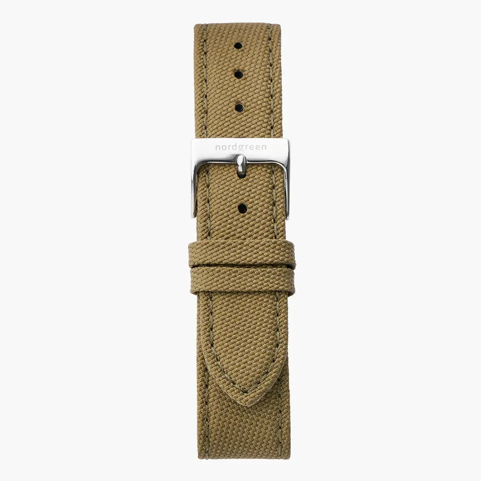 Nordgreen Cordura horlogebandje 40mm groen zilver
