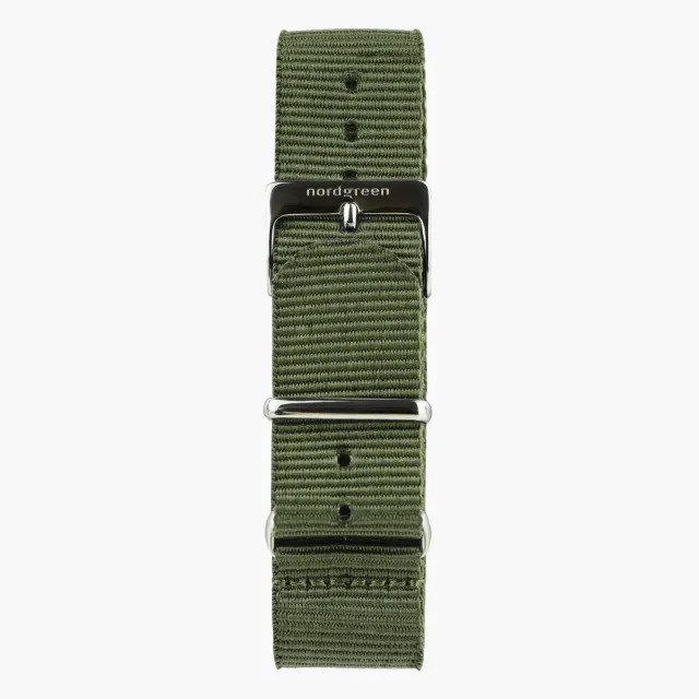 Nordgreen Army Green Nylon Gun Metal horlogebandje 36mm