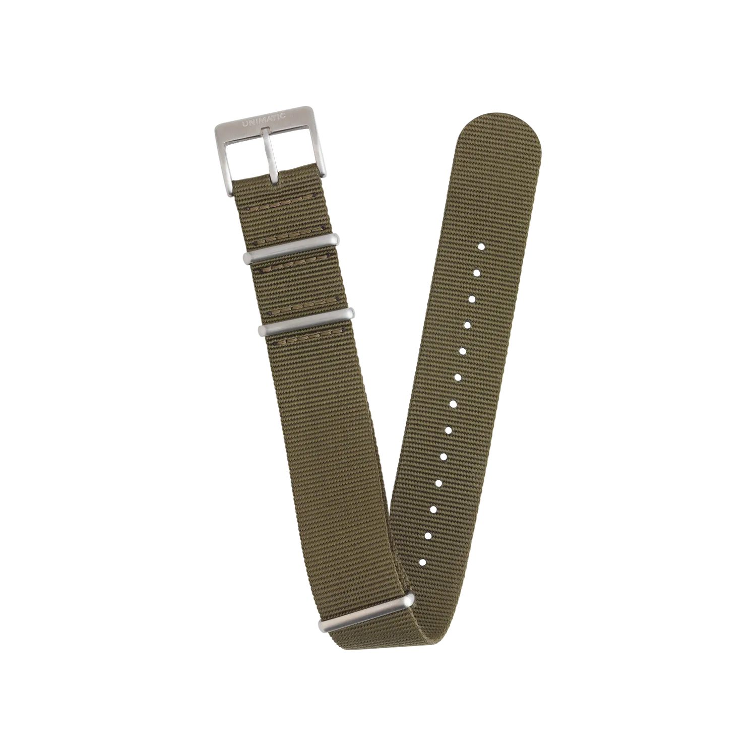 Unimatic Nato nylon horlogeband zwart 22mm