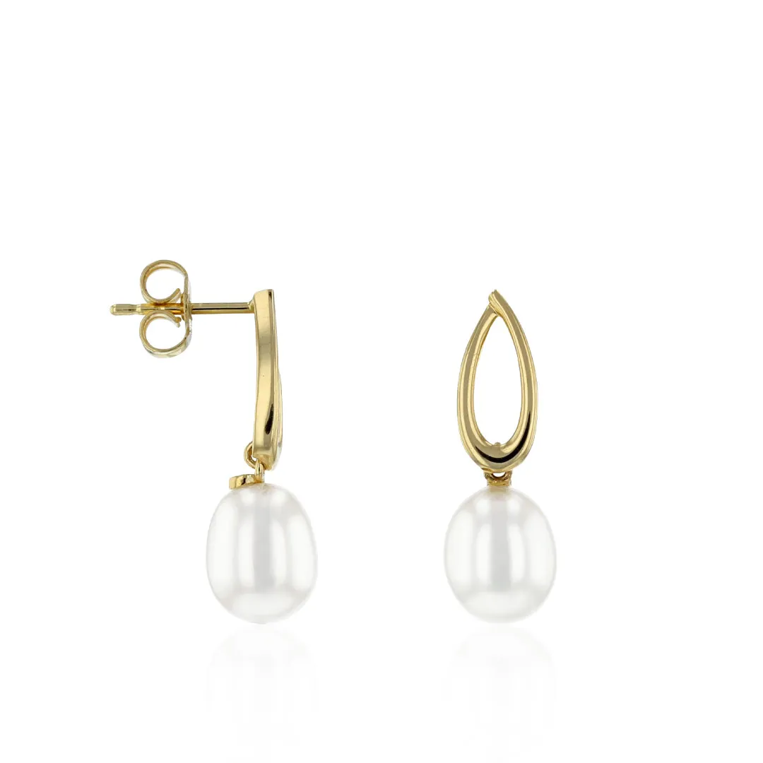 Juwelier Ripassa geelgouden parel oorstekers