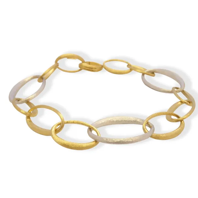 Juwelier Ripassa Bicolor armband wit- en geelgoud