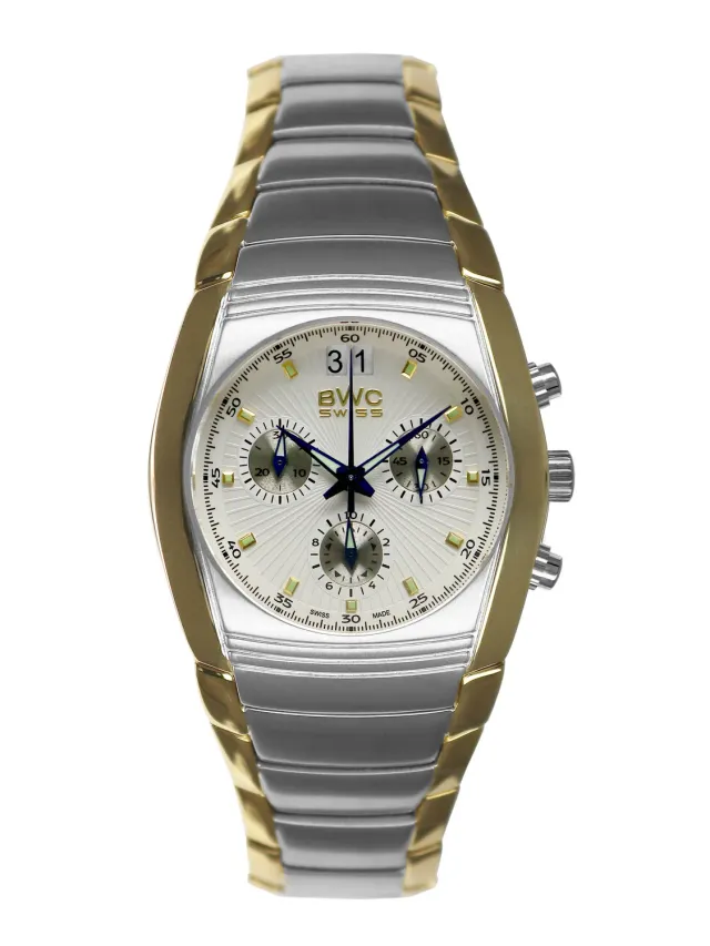 BWC-Swiss 20787.52.04 chronograaf bicolor wit 38 mm