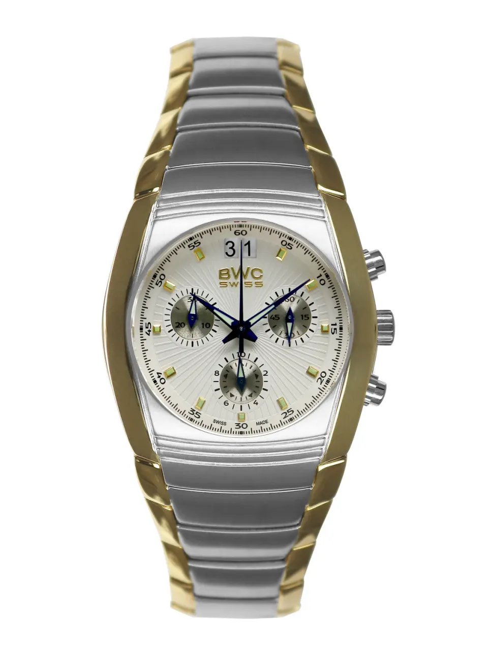 BWC-Swiss 20787.52.04 chronograaf bicolor wit 38 mm