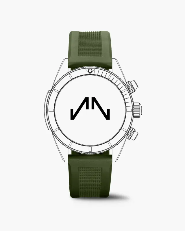 Norqain Adventure Sport Chrono 44mm horlogeband Khaki Rubber