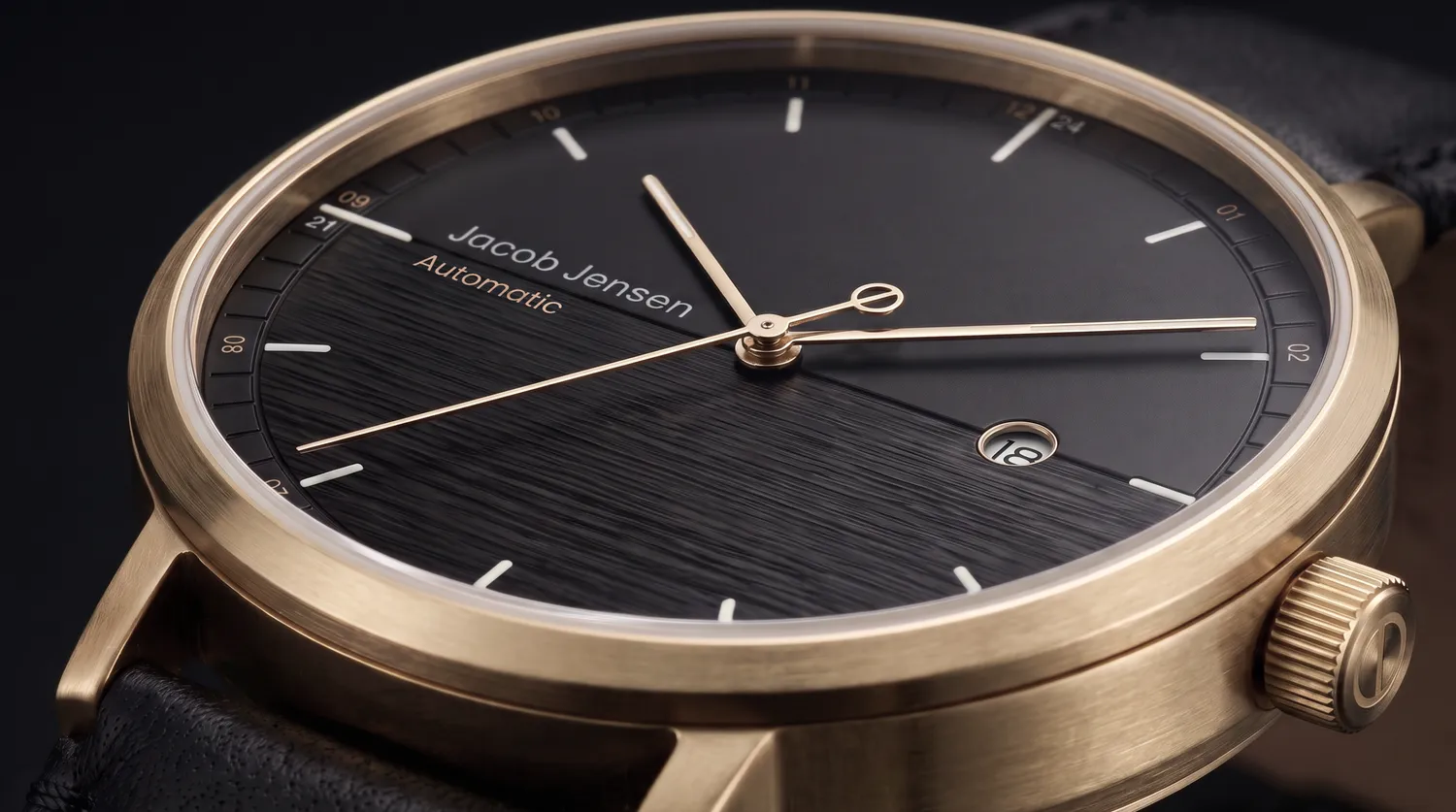 Jacob Jensen Aekvator 1004 horloge zwart goud 42 mm