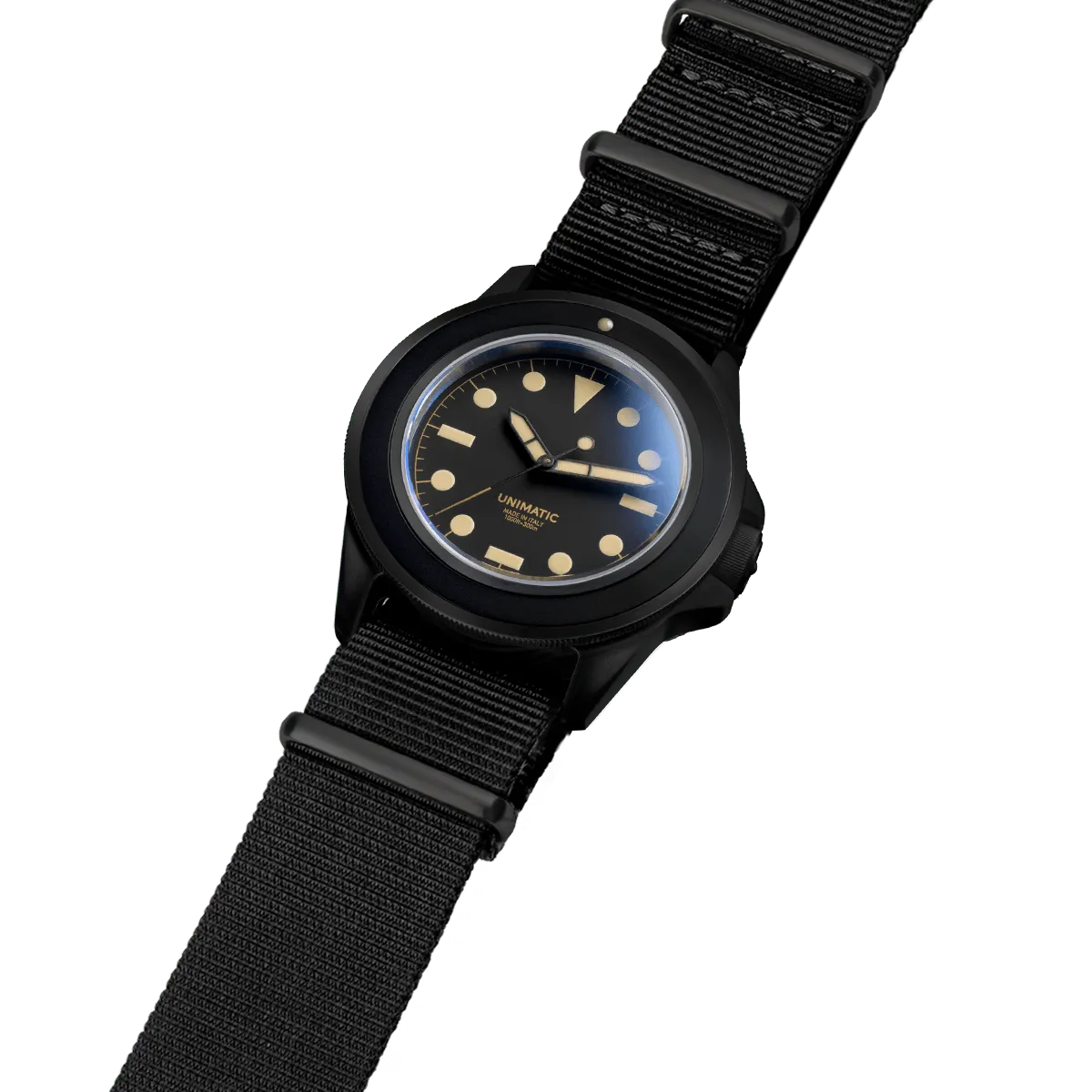 Unimatic Modello Uno U1-BN duikhorloge zwart PVD