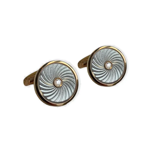 Juwelier Ripassa gouden manchetknopen met diamant