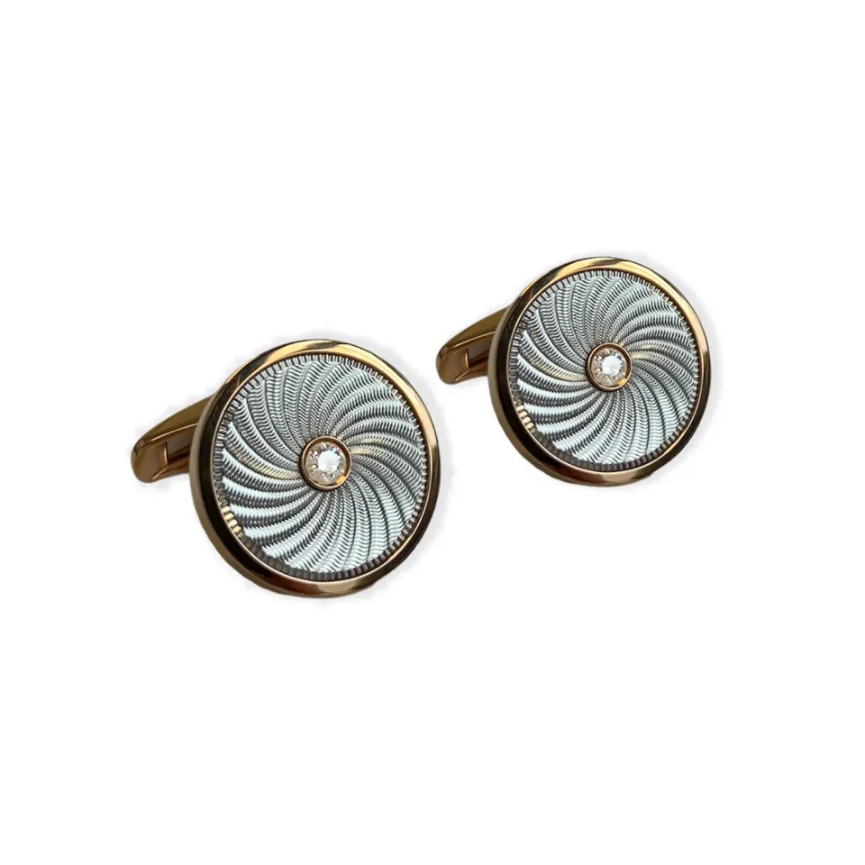 Juwelier Ripassa gouden manchetknopen met diamant