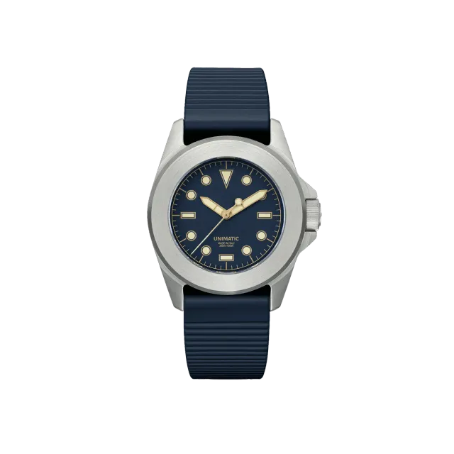 Unimatic Modello Quattro U4S-8N horloge blauw automaat slim