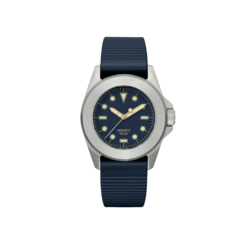 Unimatic Modello Quattro U4S-8N horloge blauw automaat slim