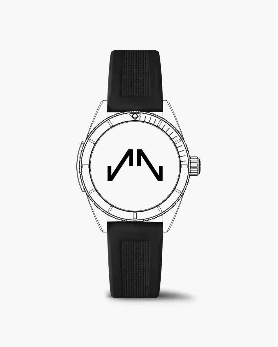 Norqain Adventure Sport 37mm horlogeband zwart rubber