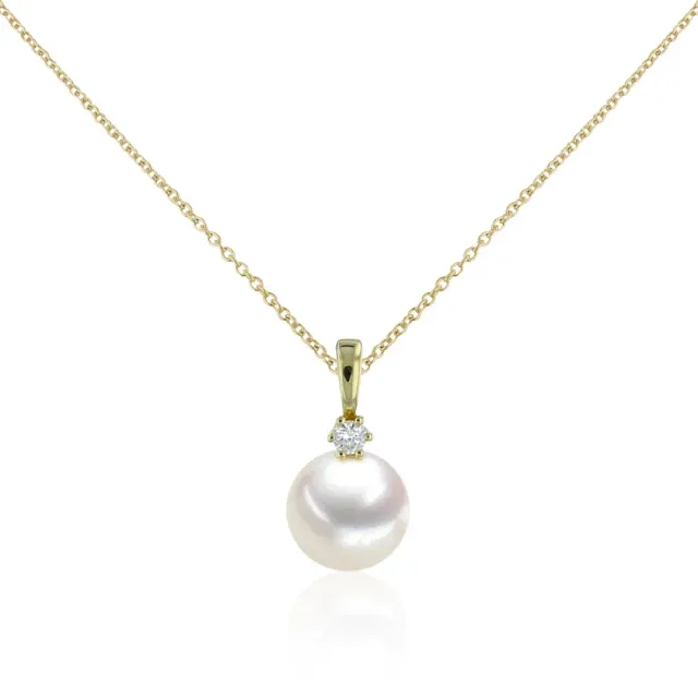 Juwelier Ripassa geelgouden collier parelhanger diamant