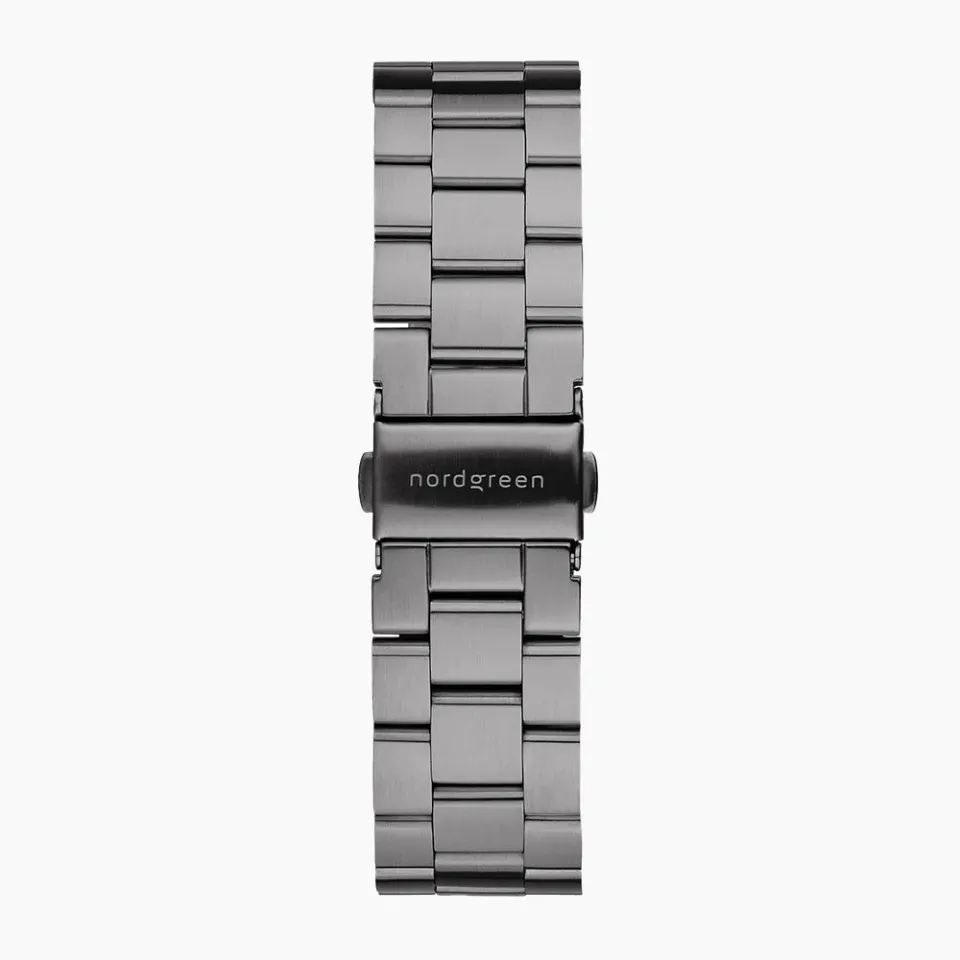 Nordgreen 3-Link horlogeband gun metal 36mm staal