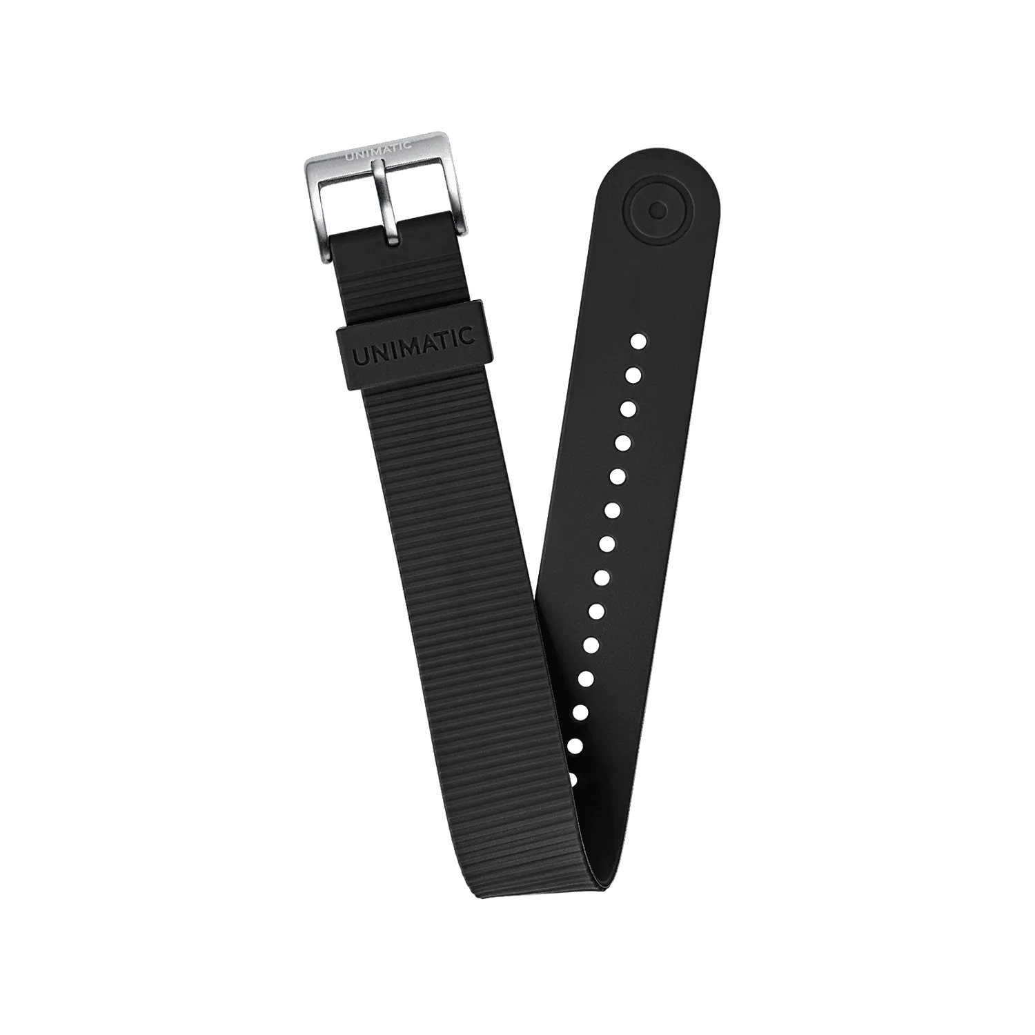 Unimatic Two-Piece TPU horlogeband set zwart rubber