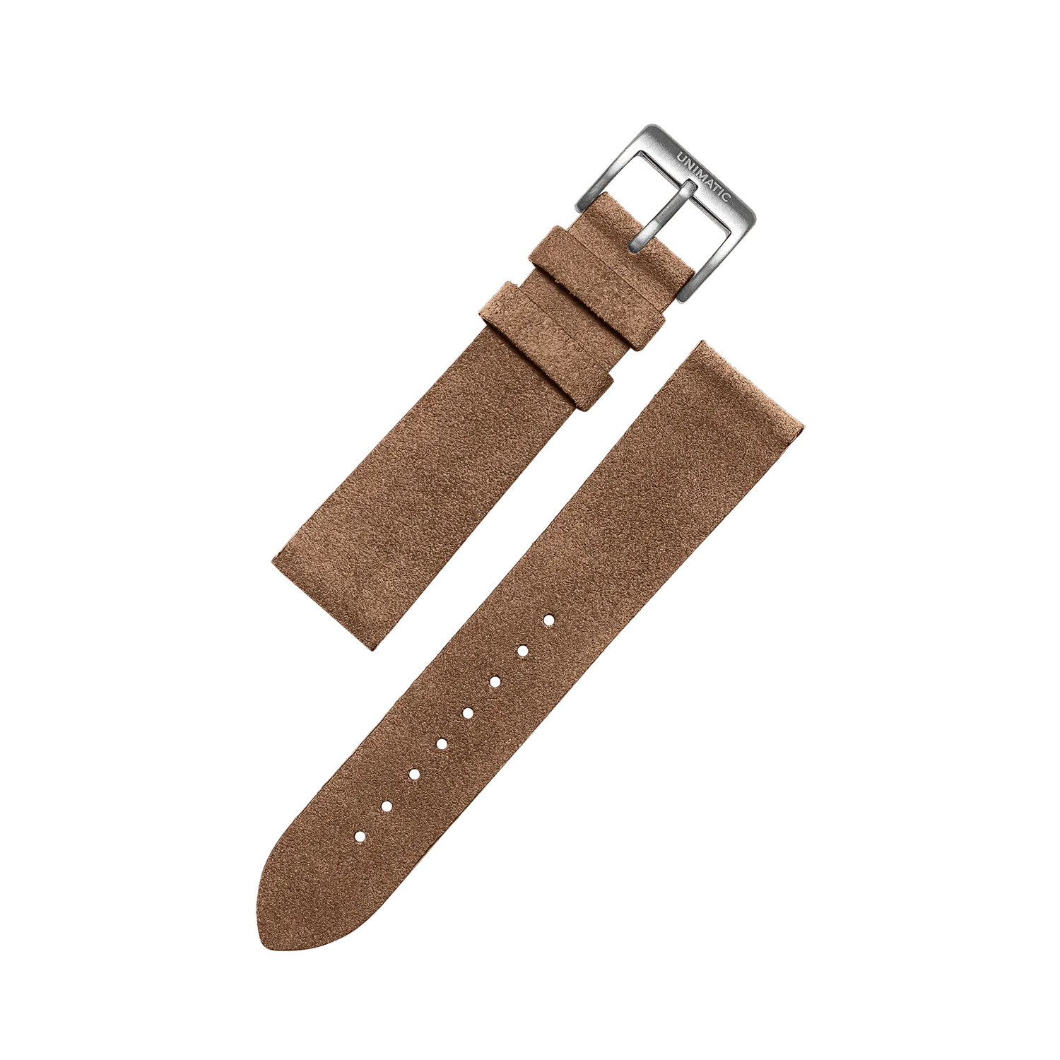 Unimatic Suede horlogebandje 22mm zand leer