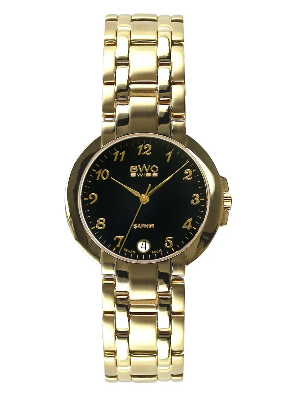 BWC-Swiss 20774.51.06 herenhorloge goud zwart 34,5 mm