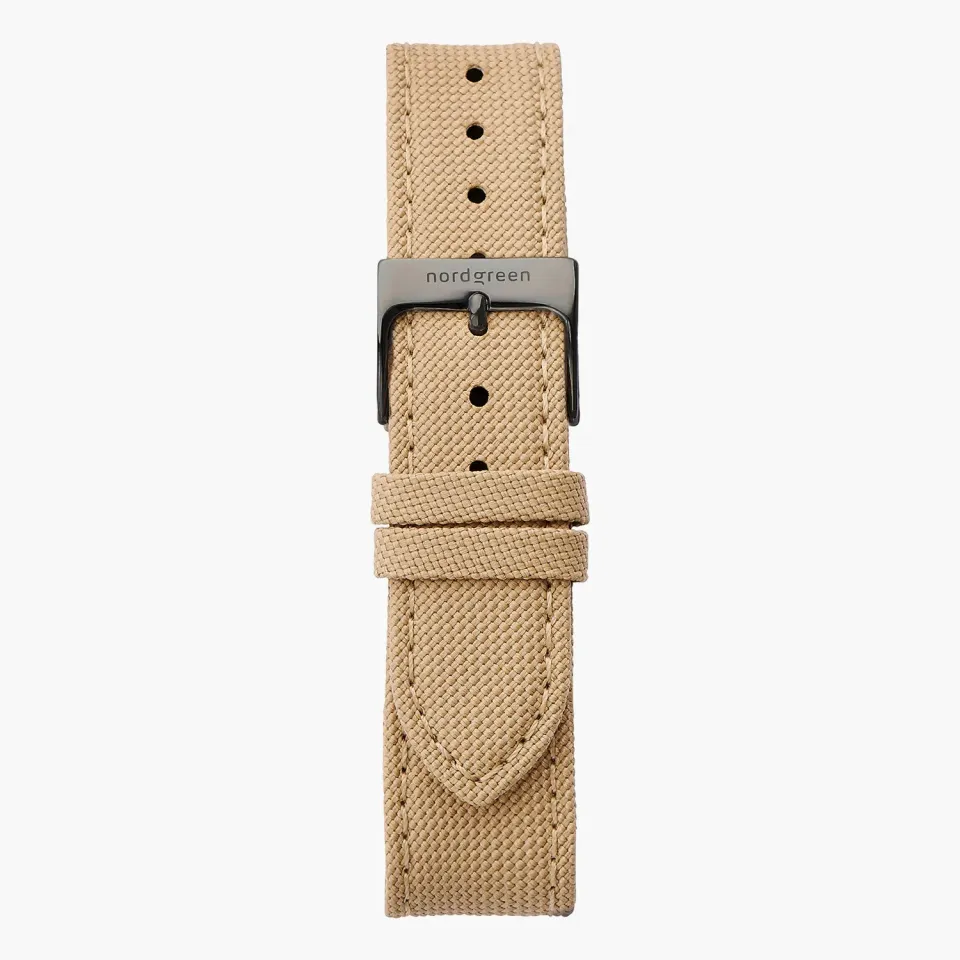 Nordgreen Cordura horlogeband beige 40mm nylon