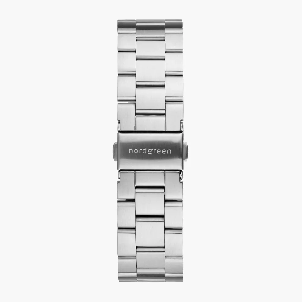 Nordgreen 3-Link horlogebandje 36mm zilver