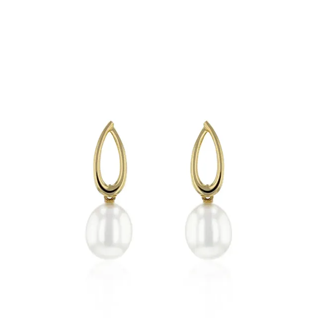 Juwelier Ripassa geelgouden parel oorstekers