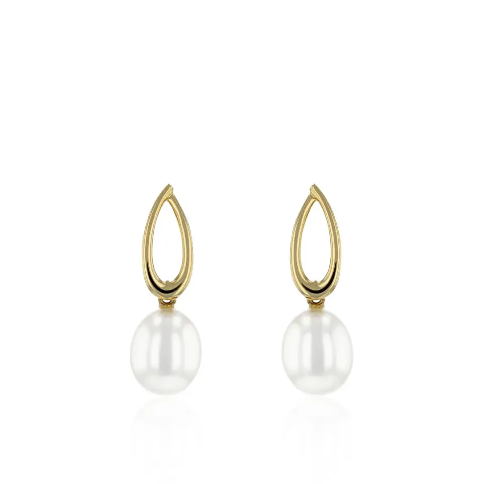 Juwelier Ripassa geelgouden parel oorstekers