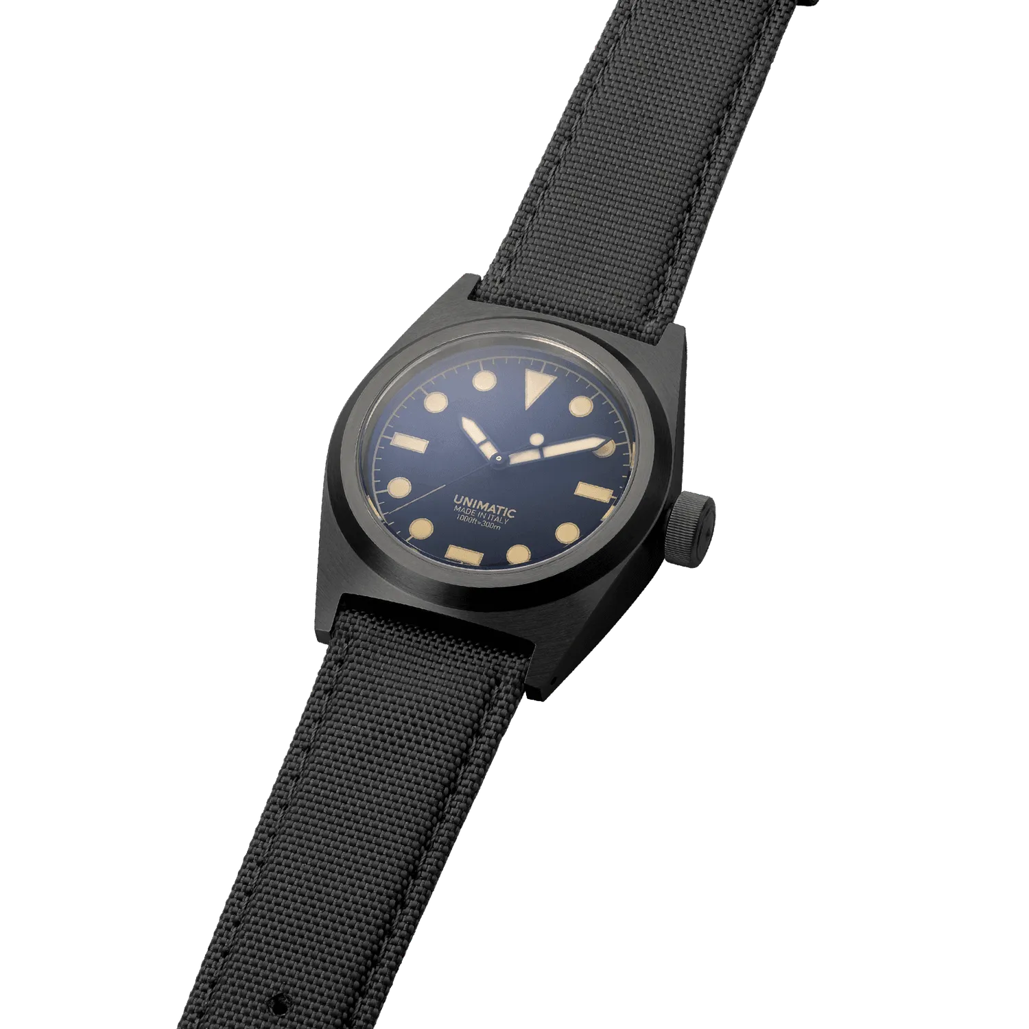 Unimatic Modello Due U2-CN horloge zwart DLC 300M