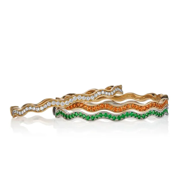 Juwelier Ripassa Wave rosé gouden armband diamanten