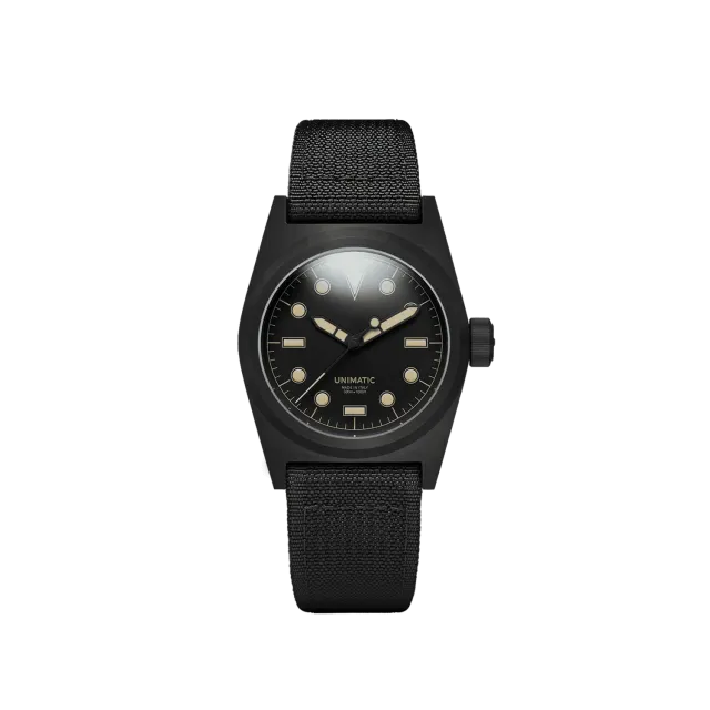 Unimatic Modello Due U2S-8BB horloge zwart 300M