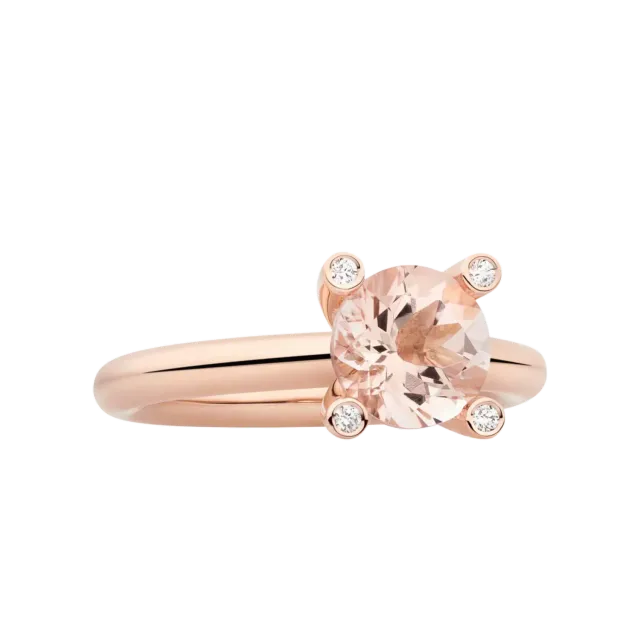Bron Phlox ring roze beryl diamant roségoud