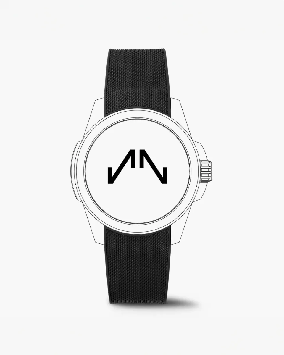 Norqain Independence 40mm horlogeband zwart rubber milanaise