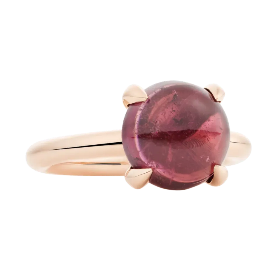 Bron Catch Ring ring roze toermalijn cabochon