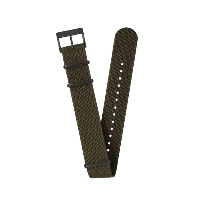 Unimatic NATO Seatbelt horlogebandje 22mm olijf nylon