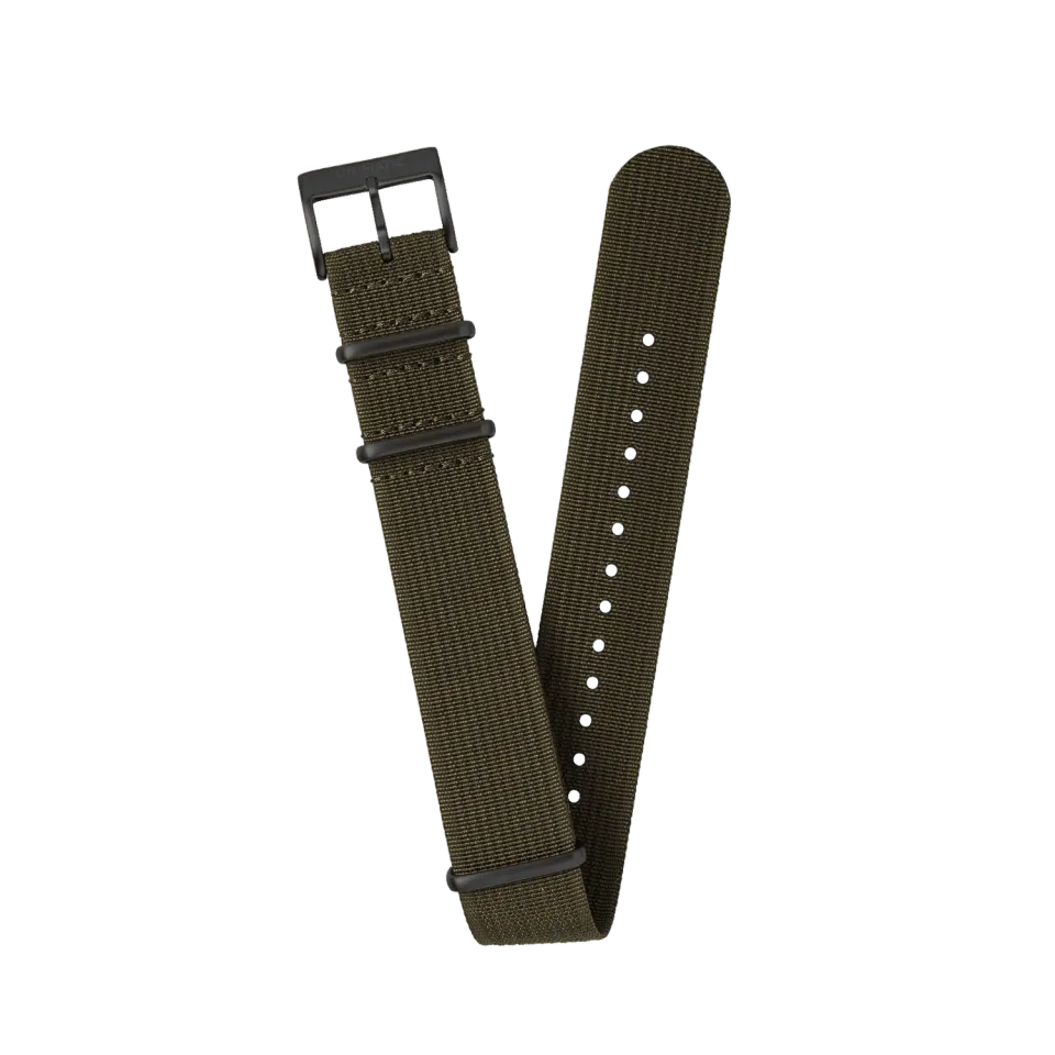 Unimatic NATO Seatbelt horlogebandje 22mm olijf nylon
