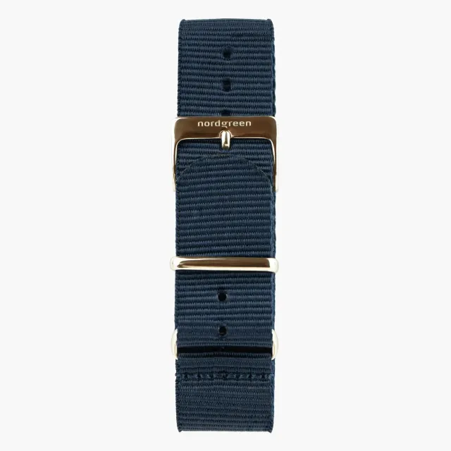 Nordgreen Nylon Donkerblauw horlogeband roségoud 36mm nylon