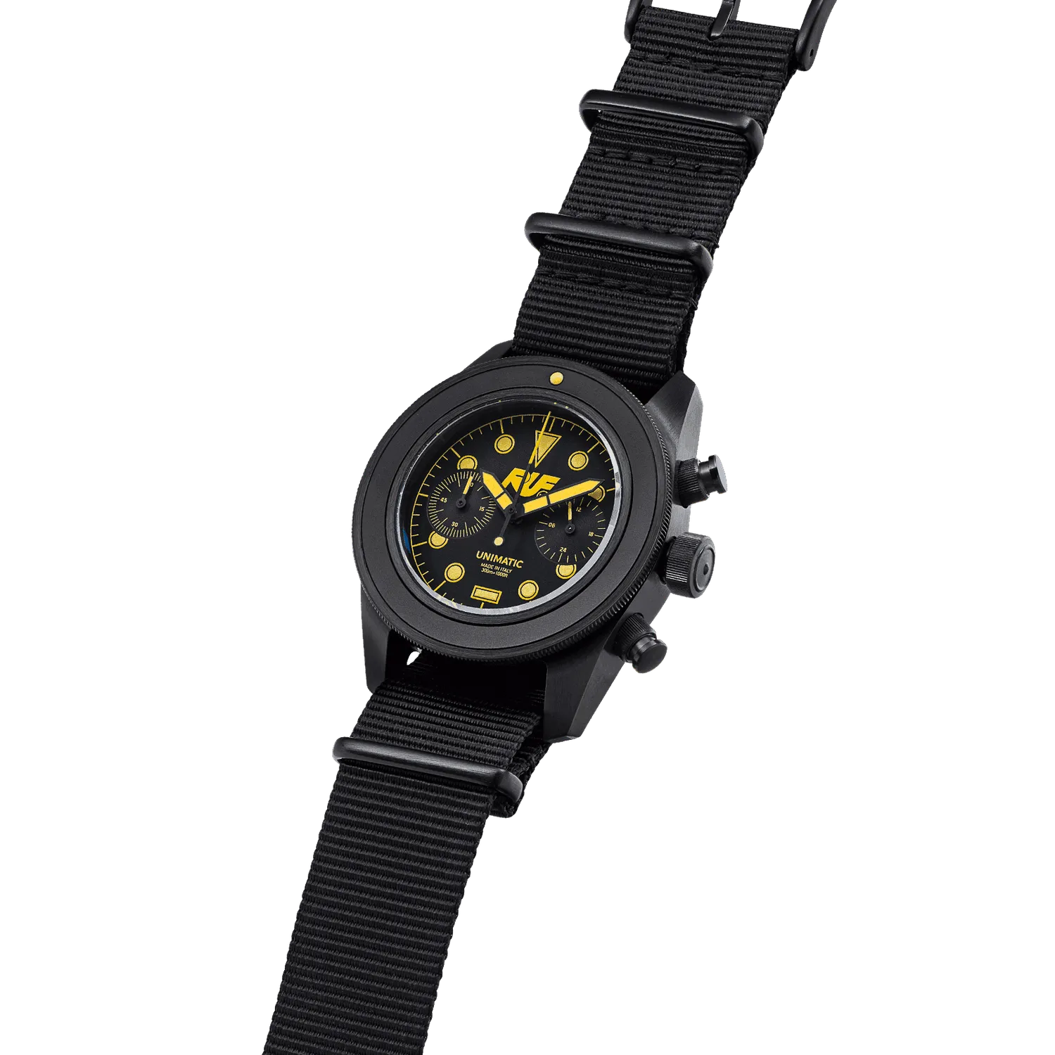 Unimatic Modello Tre U3-RUF-B chrono zwart DLC quartz