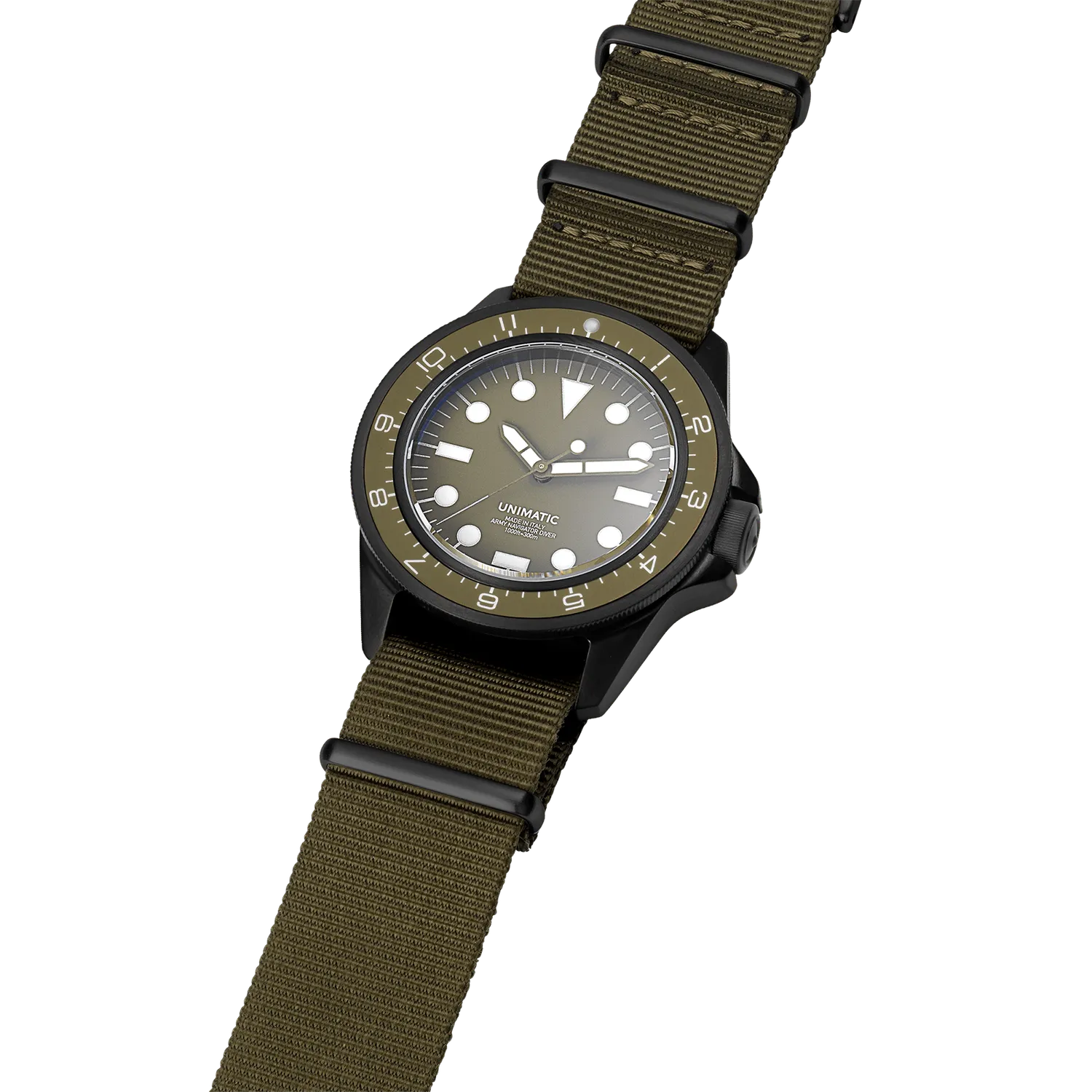 Unimatic Modello Uno U1-DZN duikhorloge olijfgroen