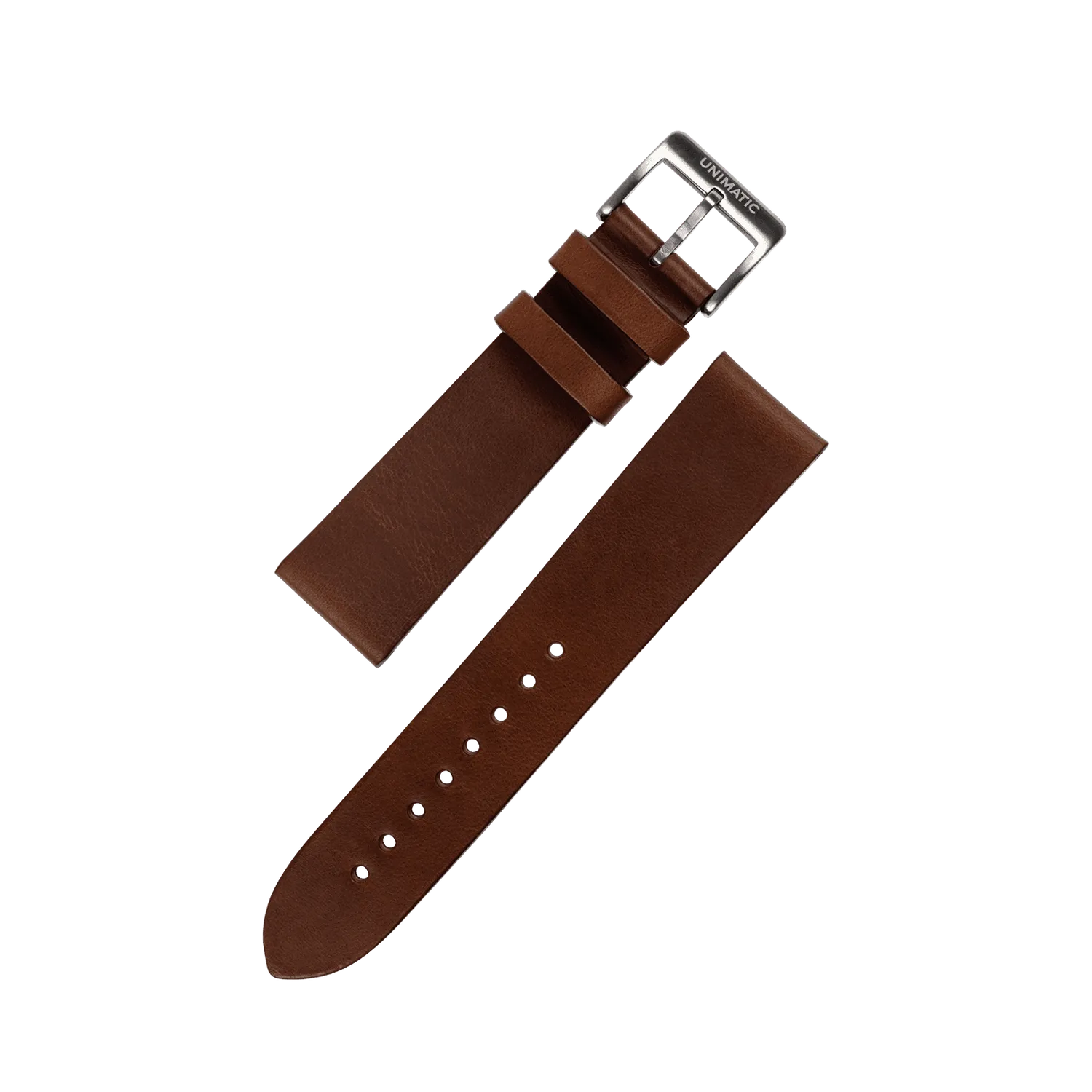 Unimatic Chocolate leren horlogeband set bruin kalfsleer