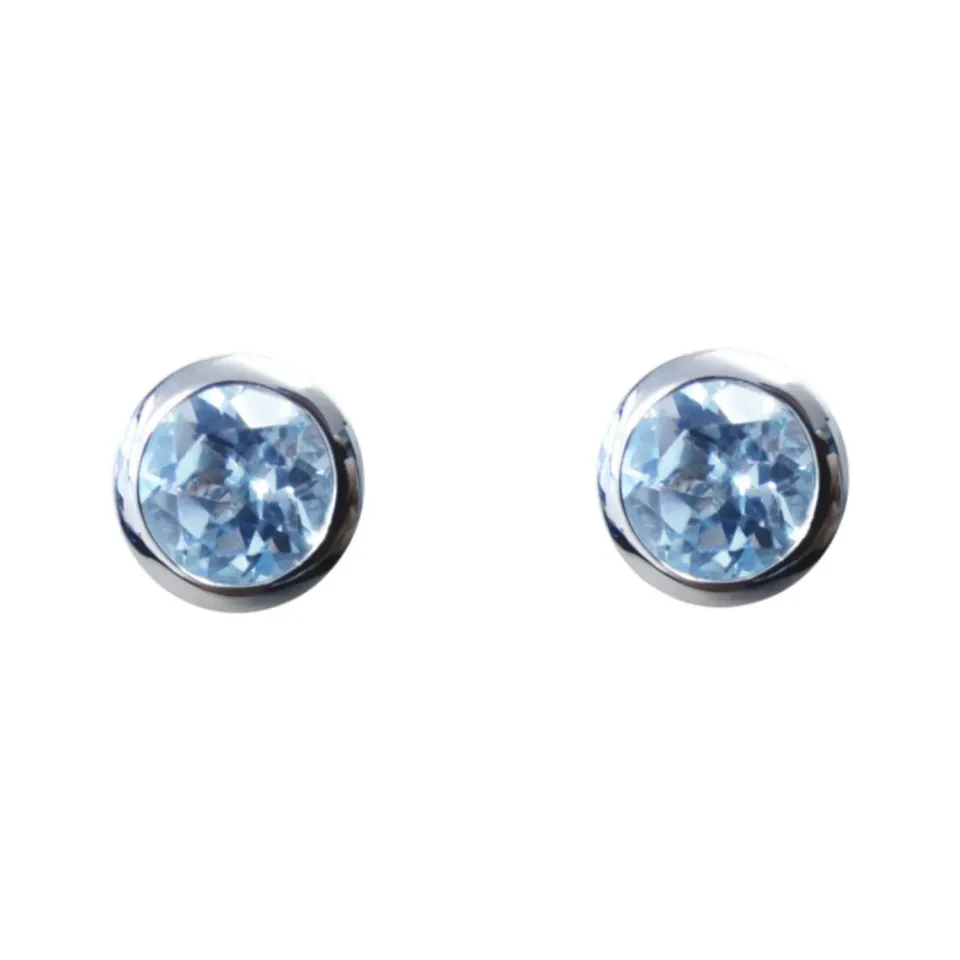Juwelier Ripassa wit gouden oorstekers met topaas