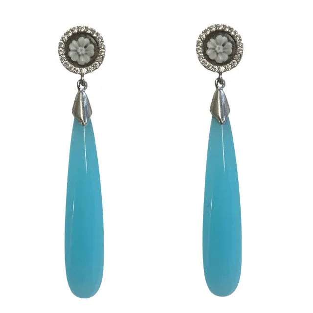Juwelier Ripassa zilveren oorhangers camee zirkonia