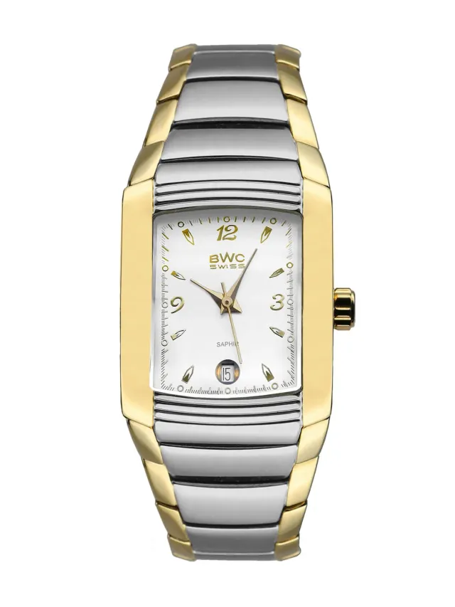 BWC-Swiss 20780.52.03 dameshorloge bicolor saffierglas