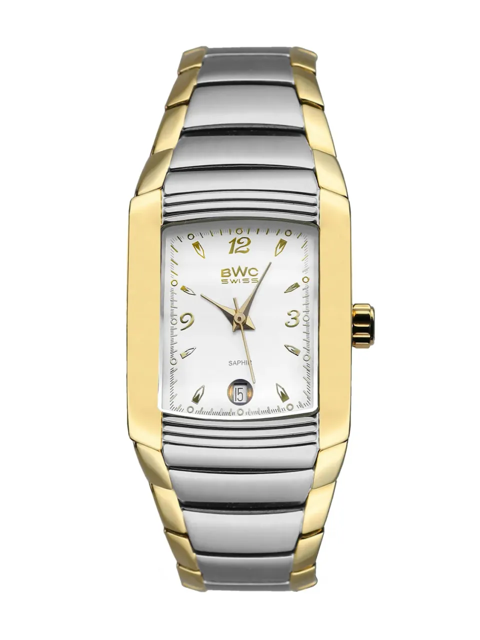 BWC-Swiss 20780.52.03 dameshorloge bicolor saffierglas