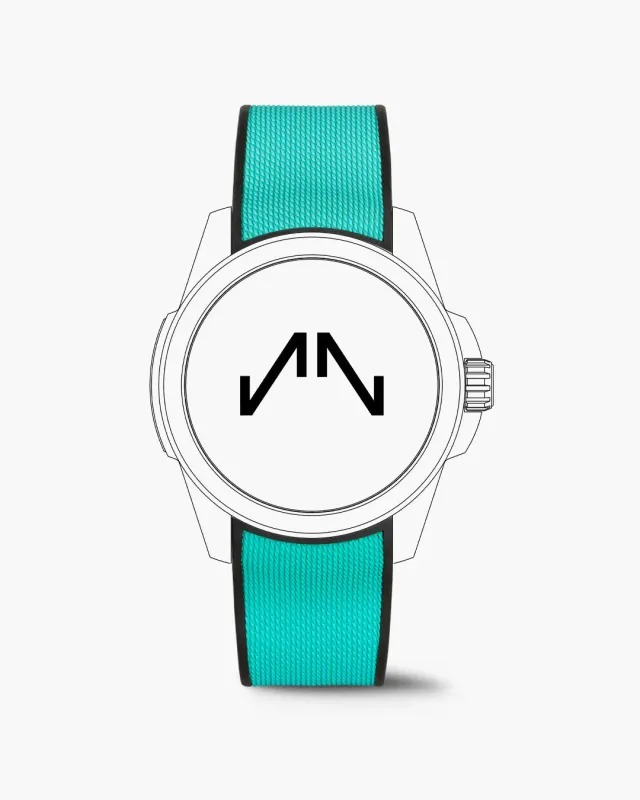 Norqain Independence Wild One 42mm horlogeband turquoise rubber