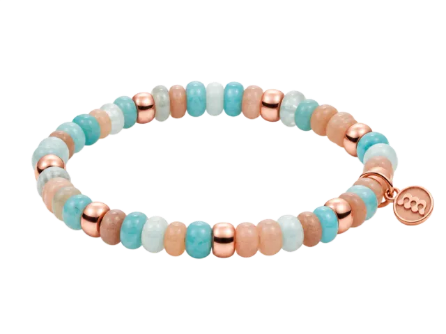 Bron Reflex armband maansteen aquamarijn dames