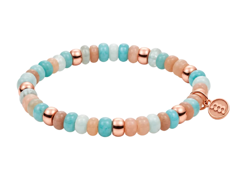 Bron Reflex armband maansteen aquamarijn dames