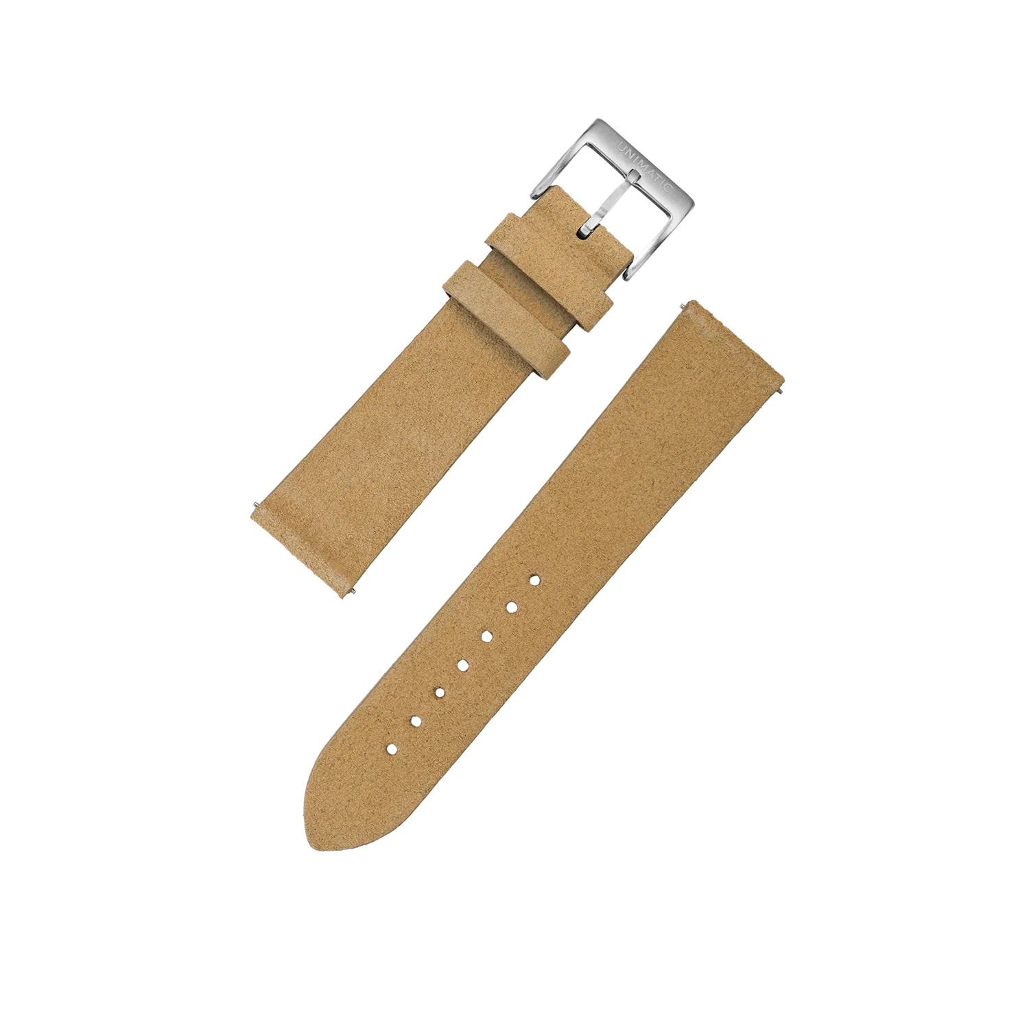 Unimatic Suede horlogebandje 22mm zand leer