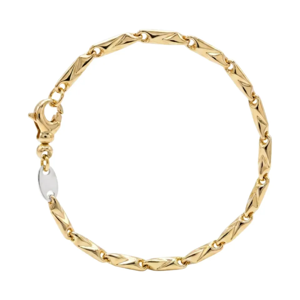 Juwelier Ripassa geel gouden armband 14k schakel