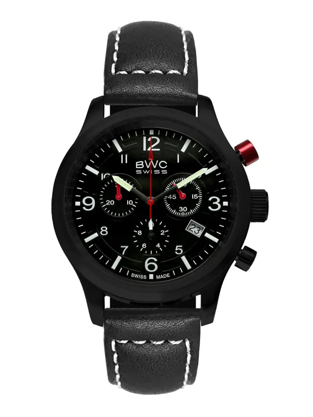 BWC-Swiss Ronda 5040.D 20017.54.49 chronograaf zwart staal