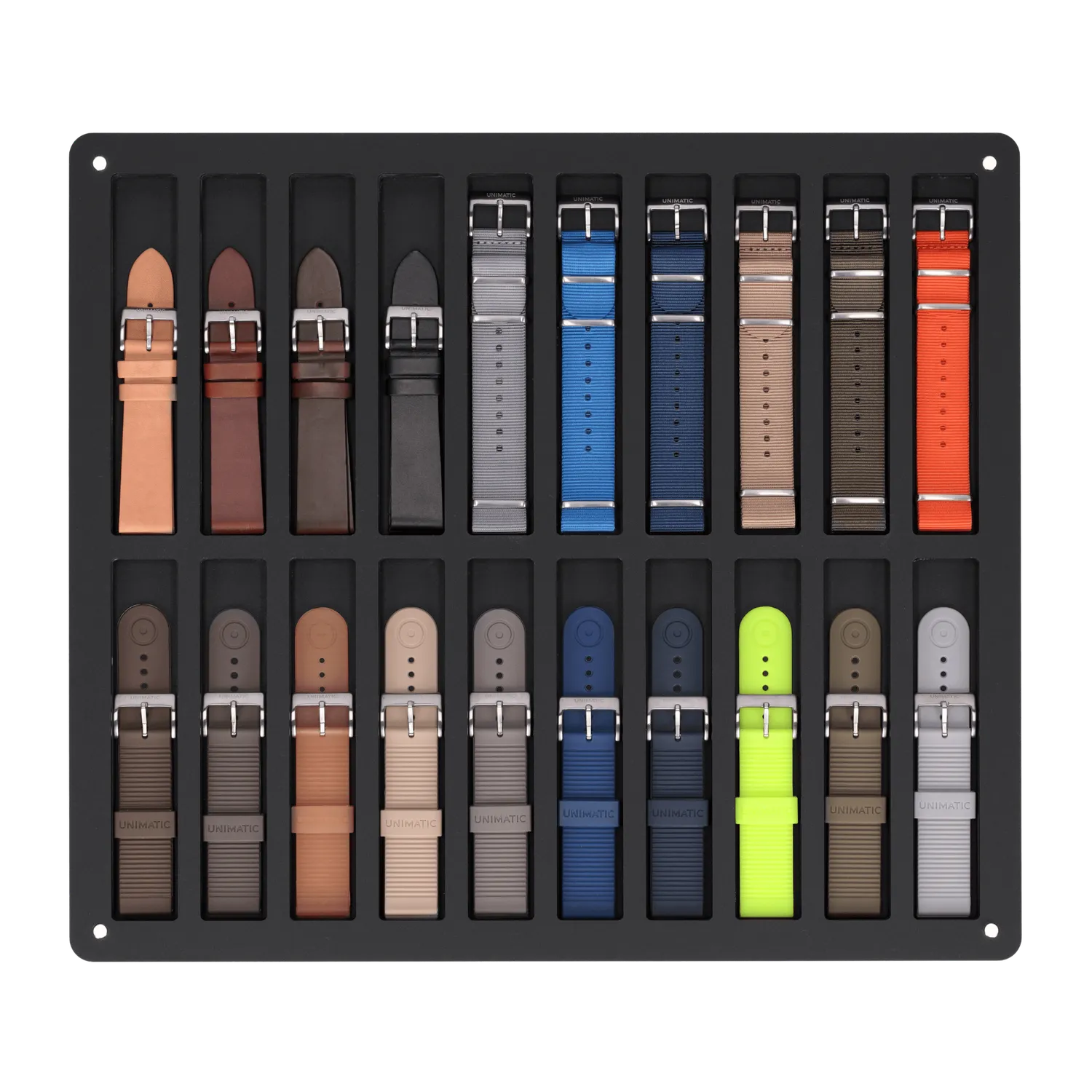 Unimatic display voor horlogebanden 20 slots zwart